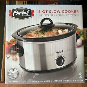 Parini 4 QT Slow Cooker - New in Box - for stews, soups, pasta, desserts & more!